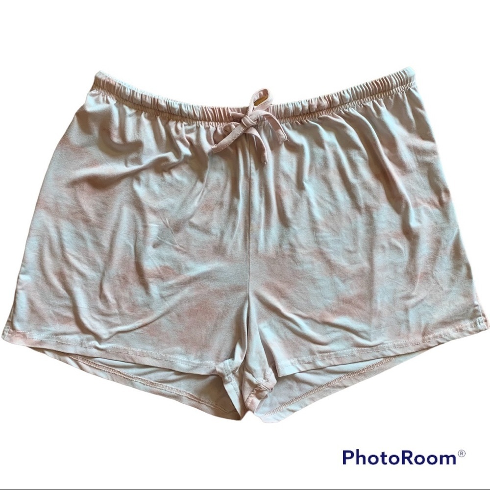 Rae Dunn Pink & White Tie Dye Sleep Shorts Loungewear Pajamas size XL